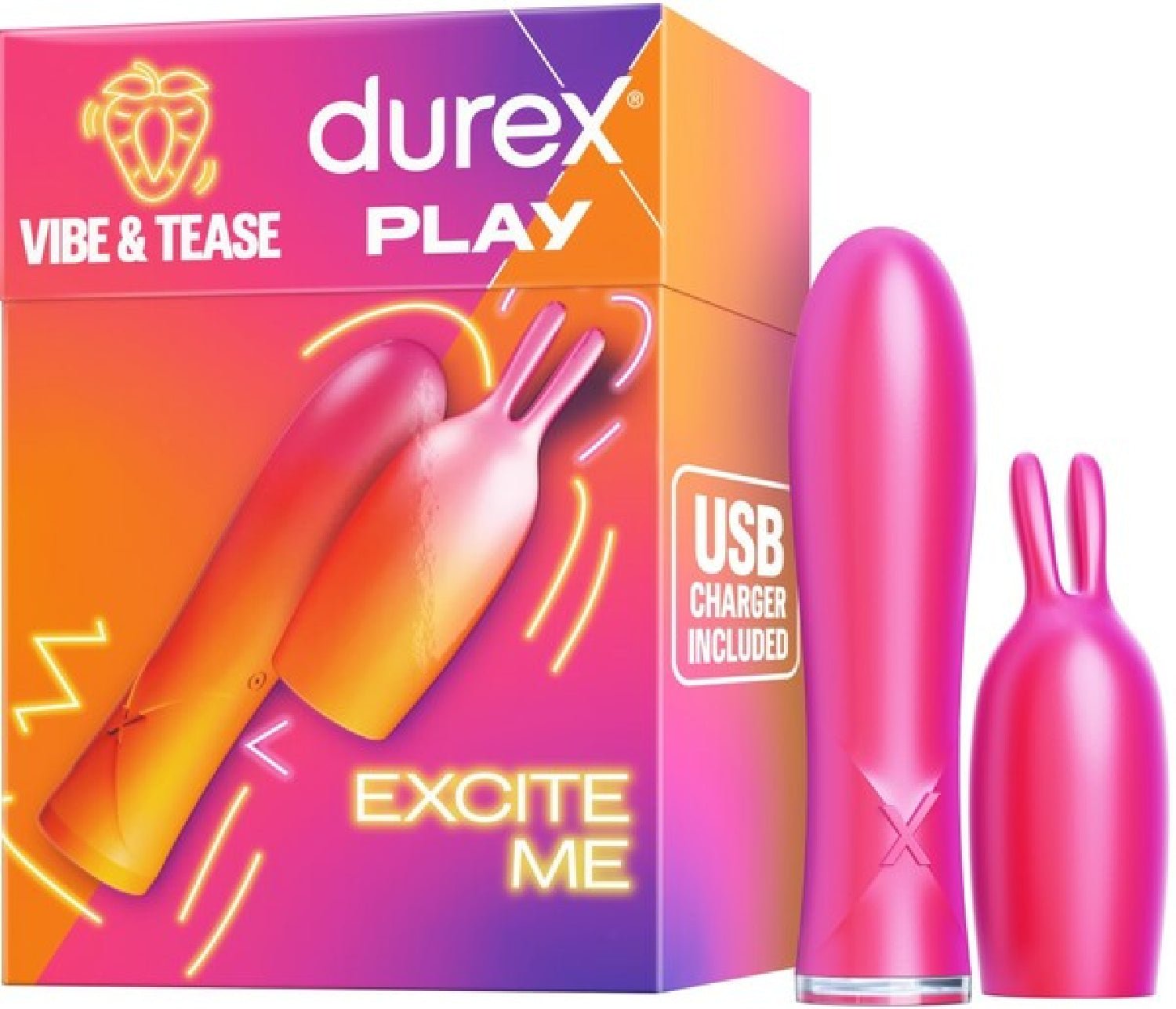 Durex - Vibe & Tease 2 - in - 1 Vibrator and Teaser Tip